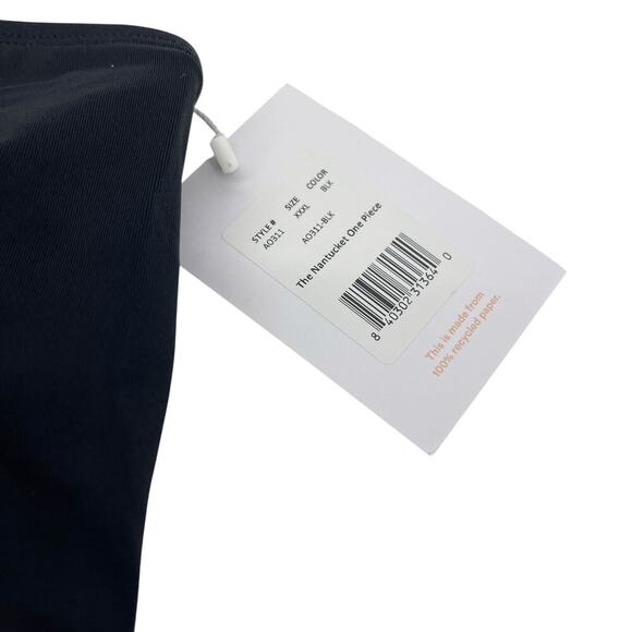 Andie Swim The Nantucket One Shoulder One Piece Swimsuit Black Size XXXL NEW - Picture 5 of 7